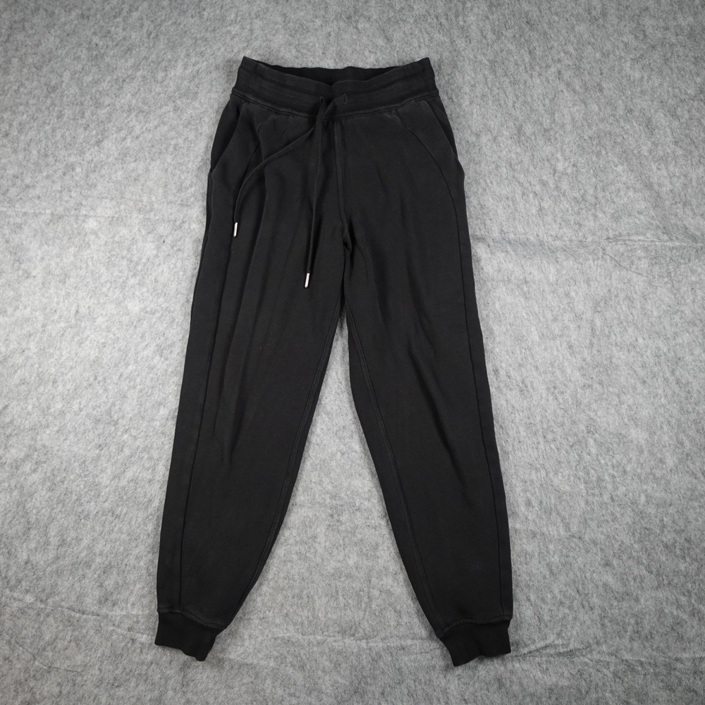 Lululemon Pant Women 4 Black Scuba High Rise Jogger Sweatpant Fleece Athleisure